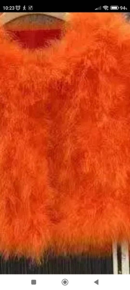 Winter Fur Coat of Natural Ostrich Feather Fur Autumn Winter Warm Thick Fashion Fur Outwear Blue Pink 8 Colors Length C129